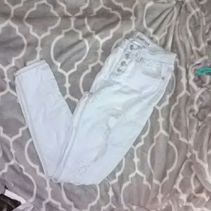 High-waisted skinny jeans